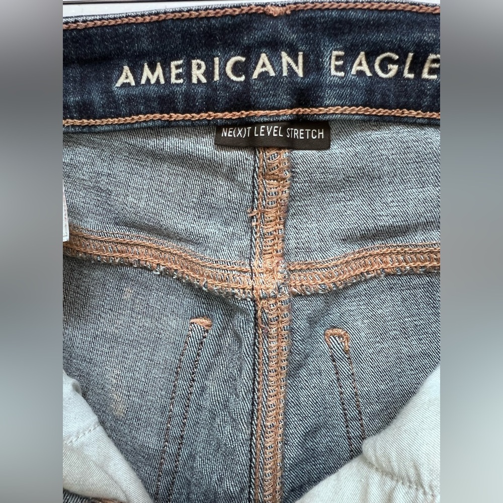 American Eagle Outfitters Next Level Stretch Women's Dark Blue Flared Jeans SZ 2 - Picture 12 of 14